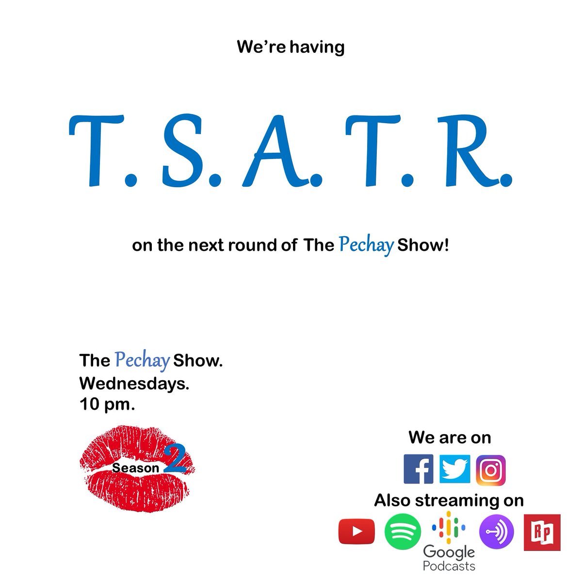 PechayShow's tweet photo. Tomorrow at 10 PM 💋

.
.

#ThePechayShow #sex #sexpodcast #sexpositions #sexuality #tsatr https://t.co/Nc3k1UJBU5