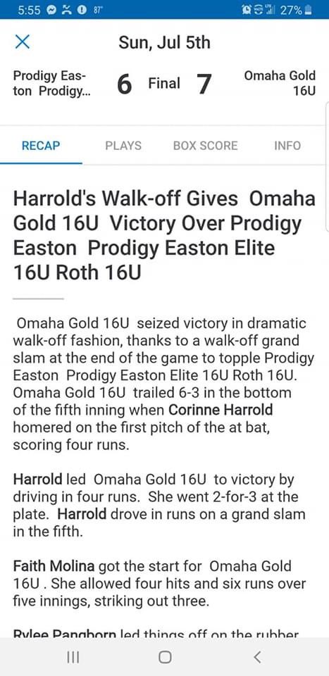 🏆Congratulations to Omaha Gold 16U - Fliam winning the 2020 ASA/USA Nebraska State 16U Class A State Championship by going undefeated in the dbl elimination tournament and did it with a walk off grand slam🚀!! Great job ladies and coaches!!!
#StateChamps
#OmahaGoldSB
#GrandSlam