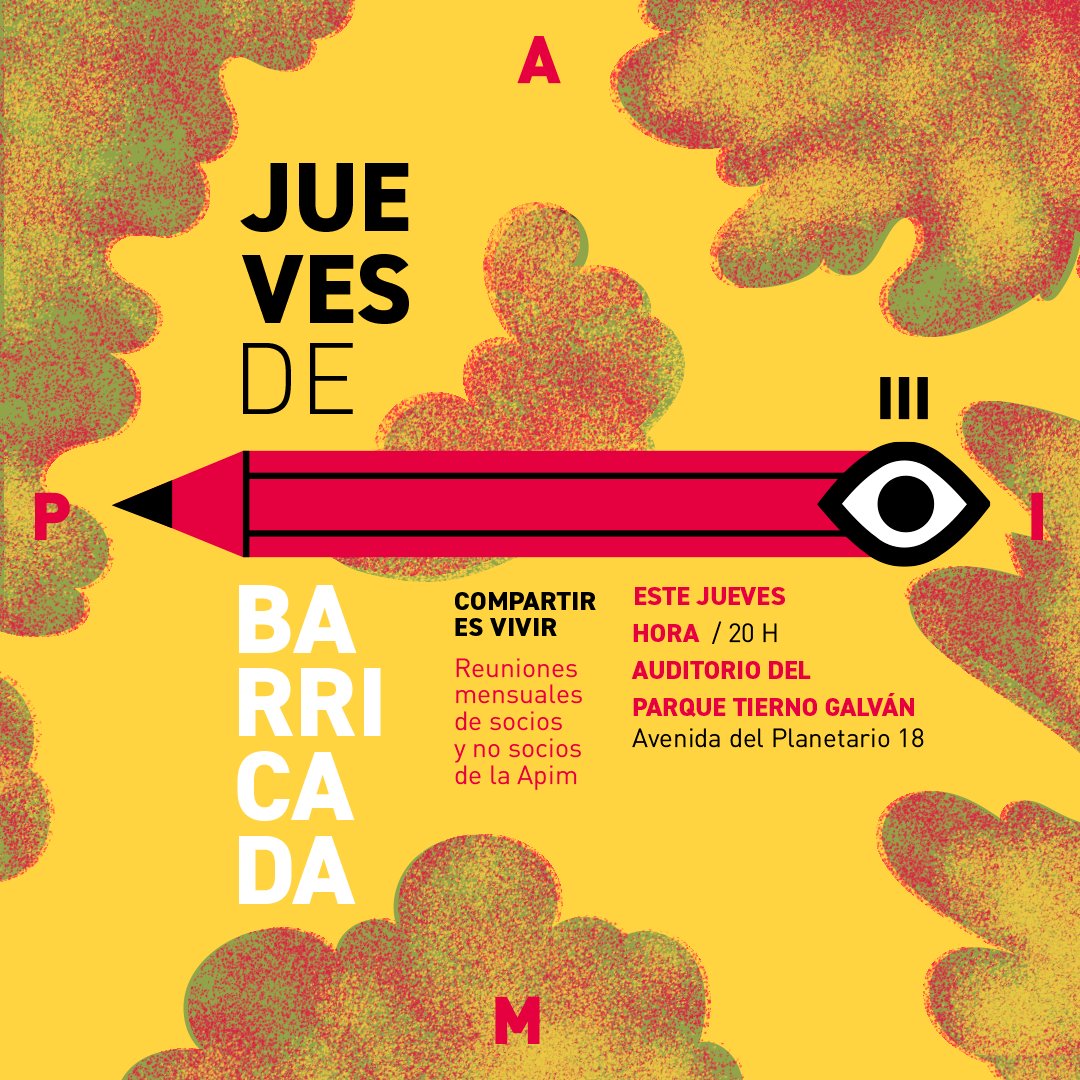apimIlustracion's tweet photo. Las Barricadas son encuentros entre profesionales de la ilustración, animación. videojuegos, vfx... 
📣Cuándo? Os esperamos hoy 16 de julio.
⏰Hora? 20h
🗺️Dónde? En el anfiteatro del Tierno Galván.
#barricadasapim @Paulo_Mosca @isabelalbertos @anap3z  ¡BARRICADAS AL AIRE LIBRE! https://t.co/kARiXnFUmu