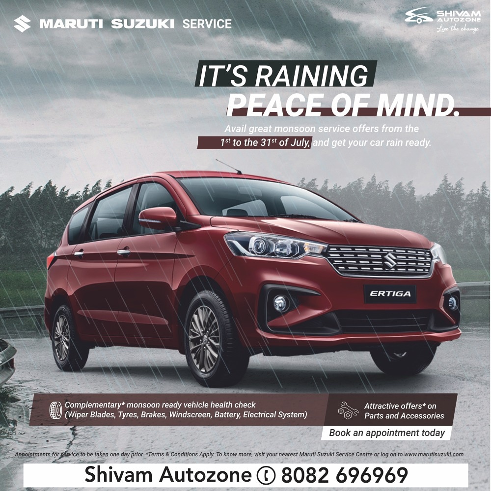 ShivamAutozone's tweet photo. It's raining offers! Service your car at Shivam Autozone Service Center & avail exciting offers.
Offer Valid till 31st July only.
Call: 8082696969
Click: https://t.co/aTkLJ3JiUt
#shivamautozone #marutisuzukiservice #marutisuzuki #serviceoffers #carservice #monsoonoffers https://t.co/skNznGL6yd