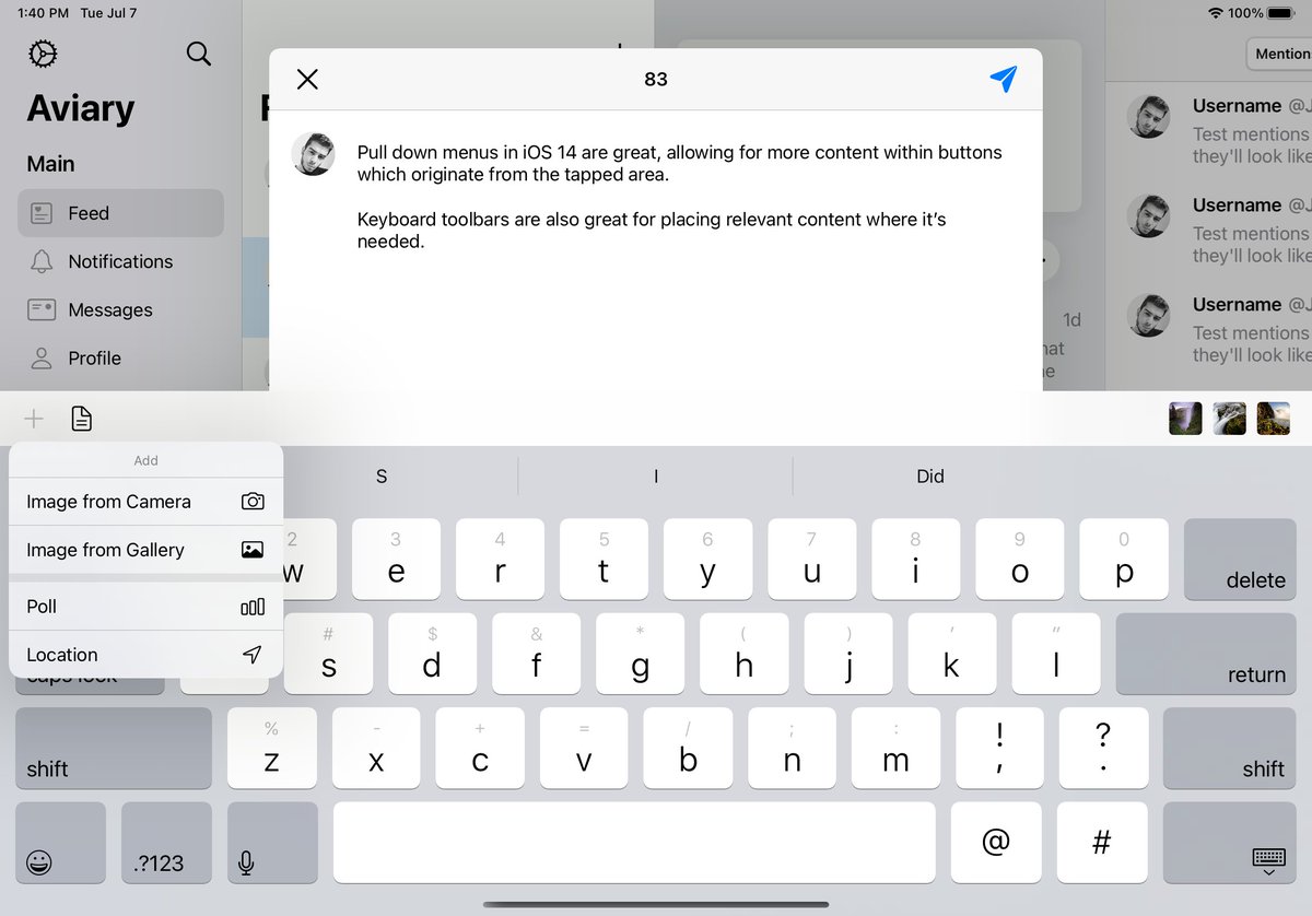 The tweet composer in my new Twitter app is minimalistic, but far from empty.