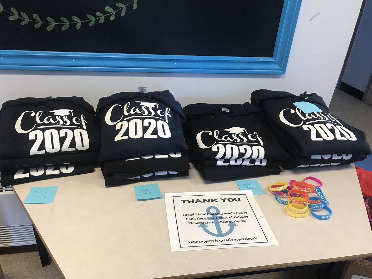 Schools out but the connection continues. Grade 6 hoodies being given out today along with a little treat. Good luck at CJC. Thanks for being a great class!