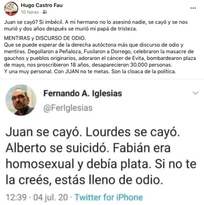 TostiOk's tweet photo. Te respondió el hermano de Juan Castro, @FerIglesias https://t.co/DWCBbja2d8