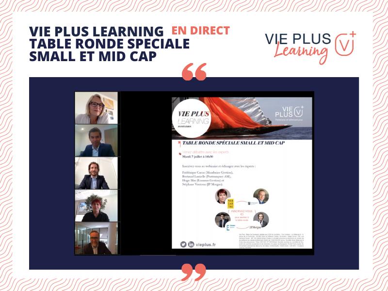 ViePlus_fr's tweet photo. [En direct] Cette dernière semaine de #ViePlusLearning a démarré à l'instant avec la table ronde spéciale small et mid cap. 
Retrouvez nos experts : Frederique CARON @MandarineGest , Bertrand Lamielle @Portzamparc_AM , Hugo MAS (Erasmus Gestion) et Stéphane VONTHRON @jpmorgan https://t.co/V266k9jOJG