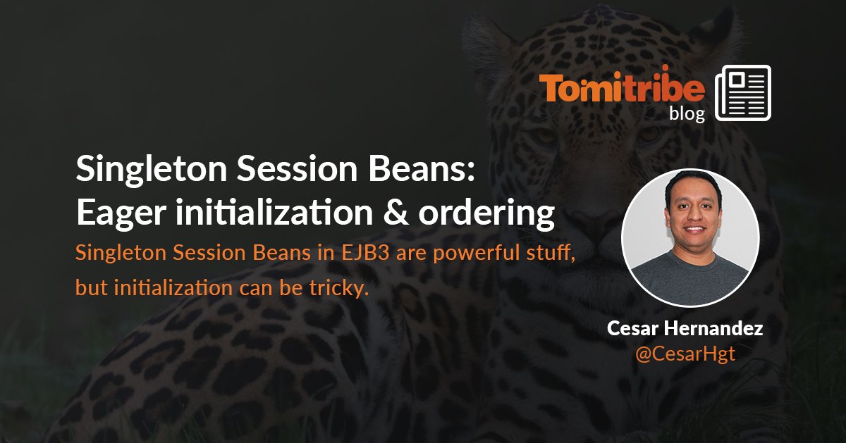 tomitribe's tweet image. Singleton Session Beans in #EJB3. Learn how to properly Initialization and understand the lifecycle in this post by @CesarHgt. It&apos;s can be tricky unless you read this article bit.ly/3gE09ET #opensource #OSS #java #JavaEE @ApacheTomEE