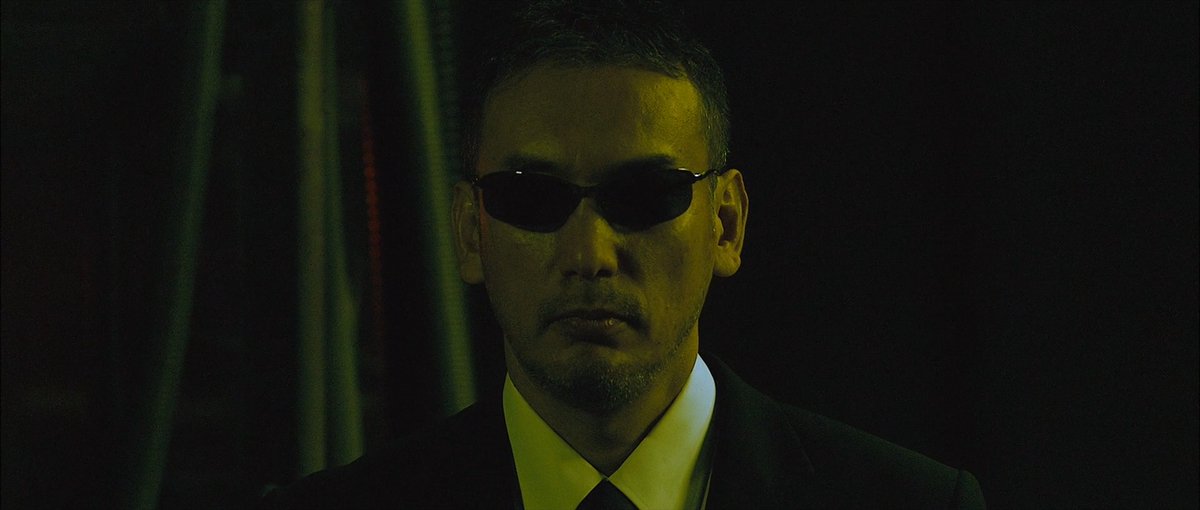 Fukumoto as the Sparky Blacksuit (Kaiji movie 1)
