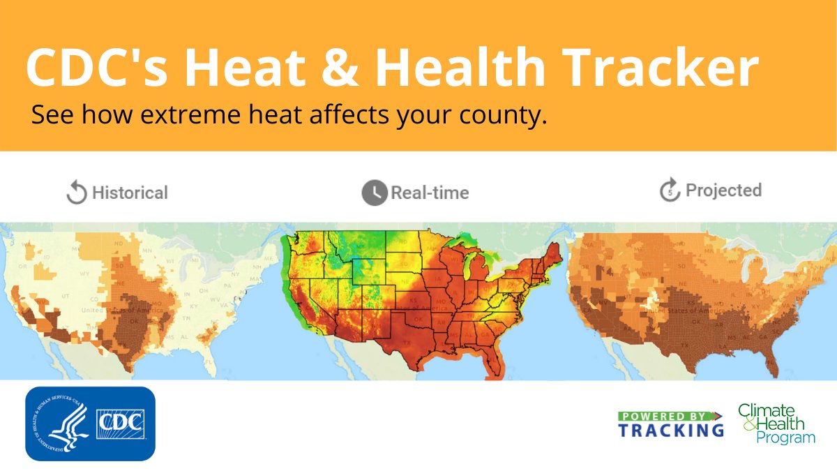 CDC’s Heat &amp; Health Tracker provides #data &amp; info to help communities prepare for and respond to extreme heat events. Learn more: bit.ly/CDCHeatTracker.