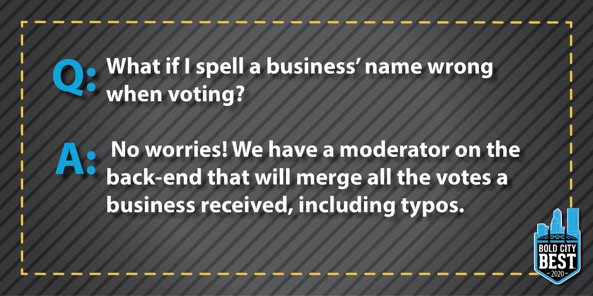 boldcitybestjax's tweet photo. Made a typo while voting? No problem! Our team will make sure your vote counts. #boldcitybest https://t.co/99RKyCkoOe