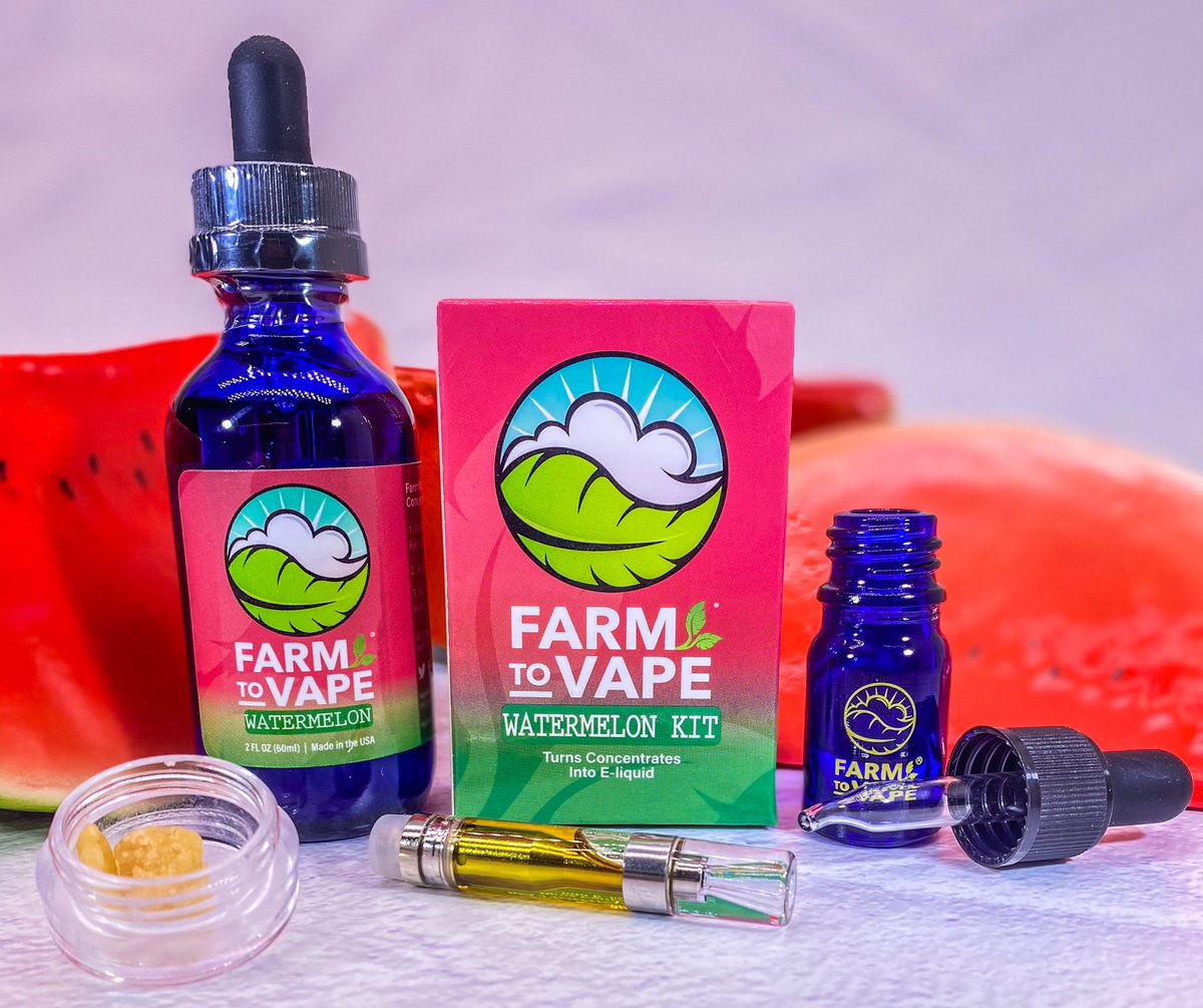 FarmToVape's tweet photo. Watermelon 🍉 flavor is always a hit during summer time!  Happy early 710 Sale going on now #710 #710sale #cbdvape #vapecbd #hemp #watermelon #highsociety https://t.co/q9GcYUn1bU