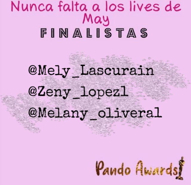 pandoawards_'s tweet photo. ~La que nunca falta en los lives de May~
Las nominadas son
@Mely_Lascurain 
@zeny_lopez1 
@Melany_Olivera1 
🤍 https://t.co/I5Z5Byb8Gh