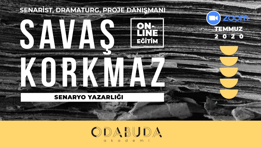 odabudakademi's tweet photo. Odabuda Akademi'de online eğitim olarak gerçekleştireceğimiz "Senaryo Yazarlığı" derslerimiz için kayıtlar devam ediyor! Savaş Korkmaz'ın mentorluğunda gerçekleştirilecek eğitime katılmak ve detaylı bilgi almak için +90 537 343 69 63 numaralı telefondan bize ulaşabilirsiniz. https://t.co/tvBFvc260B
