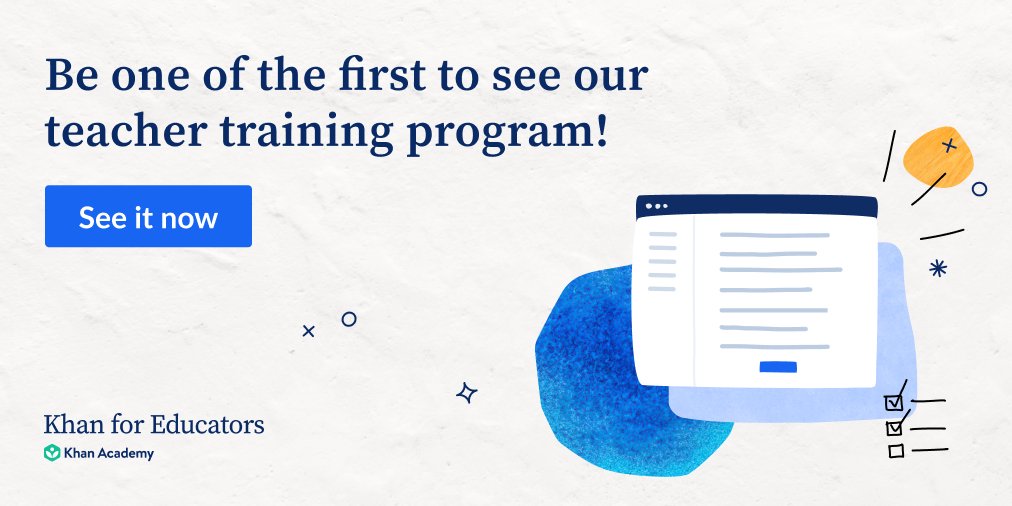 TeachWithKhan's tweet image. 🎉 Khan Academy’s brand-new teacher education program is now live! 🎉
Say hello to #KhanForEducators. 👋
Be one of the first educators to see it today. 🧐 
fal.cn/khanforeducato…