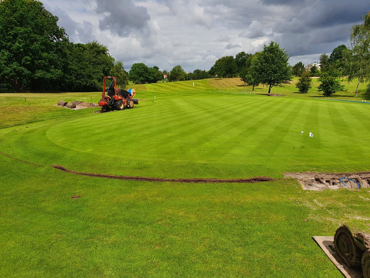AndriPepke's tweet photo. New irrigation project started today, it will be good to get valve in head sprinklers. Well done by the team finishing the first green today💪 https://t.co/HfNAS8gJnW