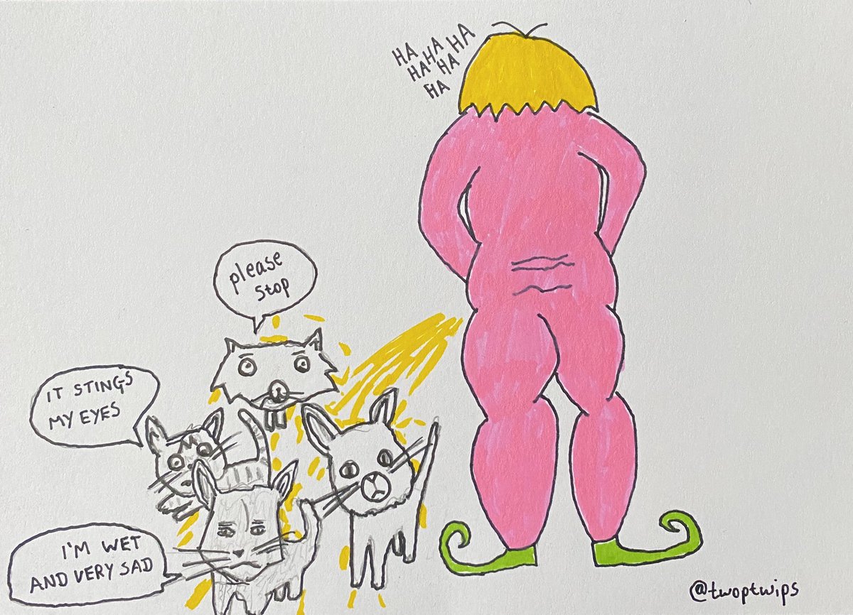 willdrawcocks41's tweet photo. competition time, i suppose

just rt and follow for a chance to win 
‘Boris Johnson Pissing on Kittens’ worth £8.88

if you can be bothered 😕 https://t.co/xfOnHix0Ny