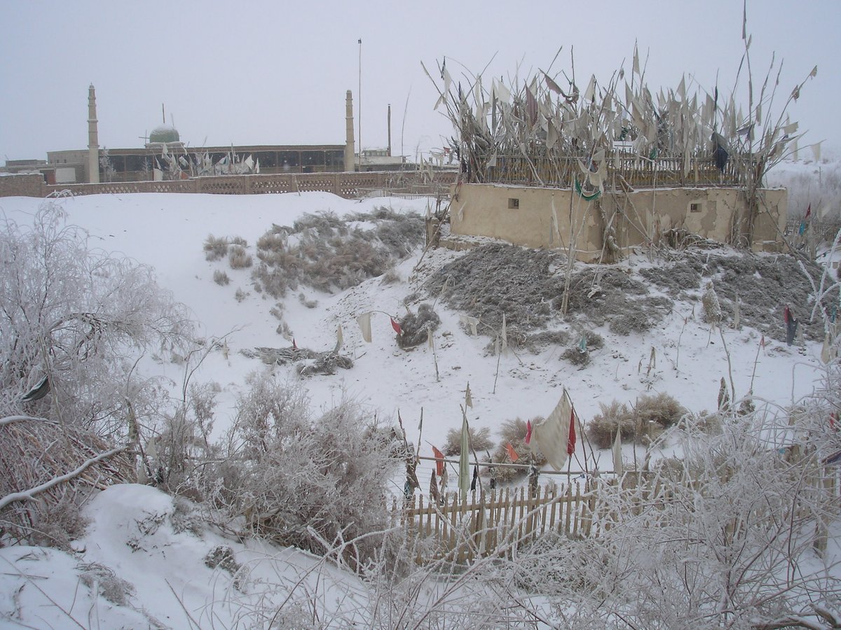 Winter image of Imam Asim I took in 2008, with the now-demolished (according to satellite imagery) mosque visible.