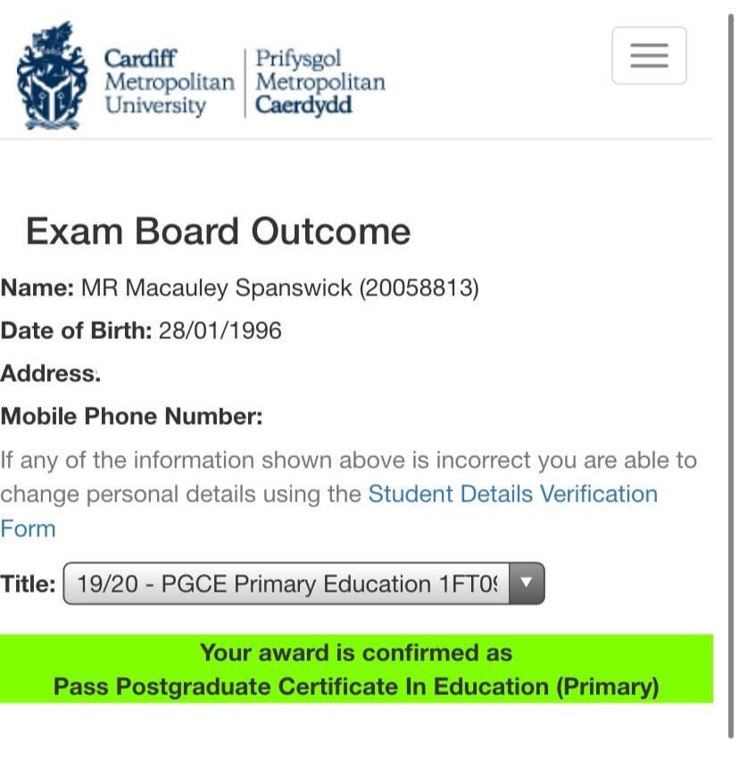 MrSpanswick's tweet photo. So today this happened! Officially an NQT 🥳🎉 can’t wait to begin this next chapter of my life. Exciting times ahead 💫 https://t.co/FIXh08ygWE