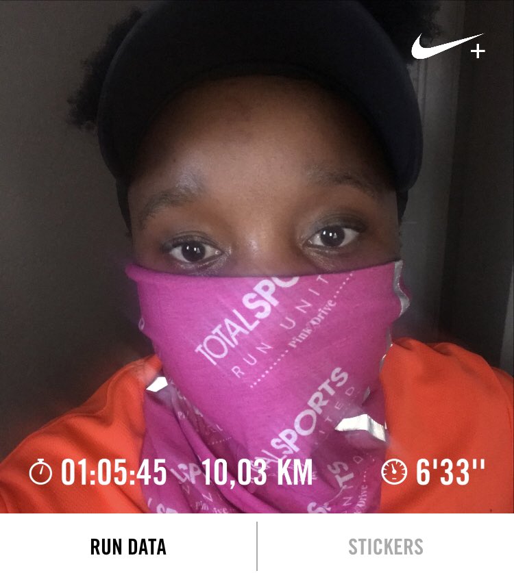 Miss____KayC's tweet photo. Reaching goals one km at a time #150kmChallenge #RunningWithTumiSole #FetchYourBody2020 #LockdownDay100andsomething 🏃🏾‍♀️🏃🏾‍♀️🏃🏾‍♀️ https://t.co/sRB9aRY7GL