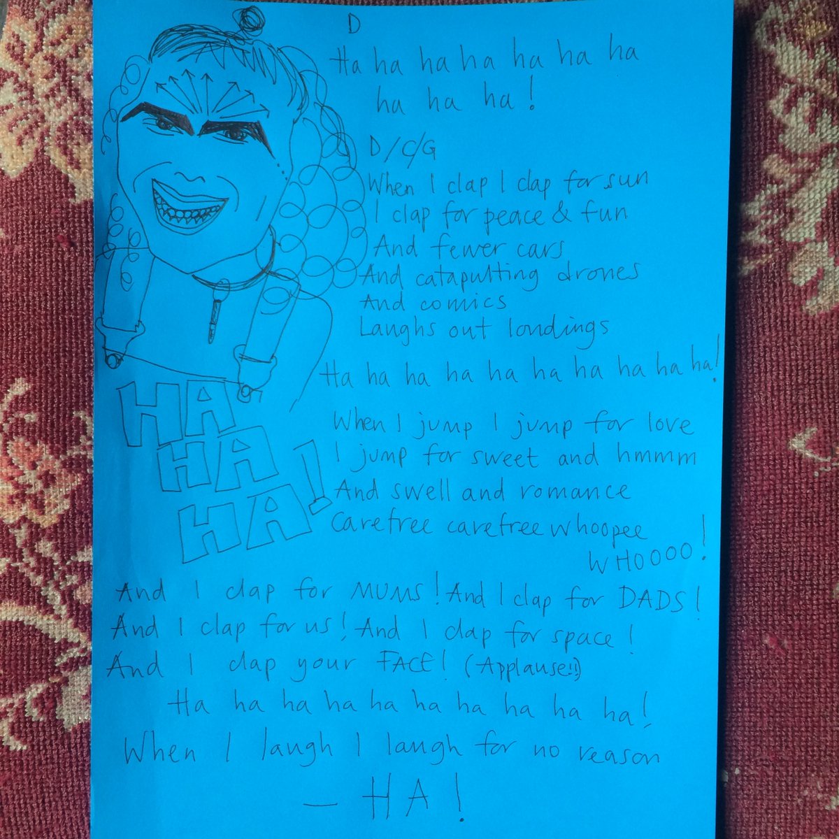 We had a giraffe! 
Here's a song I wrote with <a href="/gonvonzola/">Gon von Zola</a> and recorded with a special 7 year old who wishes to remain anonymous! <3
soundcloud.com/suedenim/ha-ha…