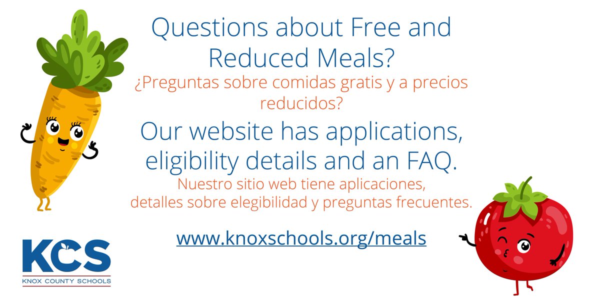 KnoxSchools's tweet photo. Don’t forget: Free and reduced-price meal applications do not automatically roll over from school year to school year! For more details, visit our website: https://t.co/71I122lKuy. https://t.co/gniUdK51RB