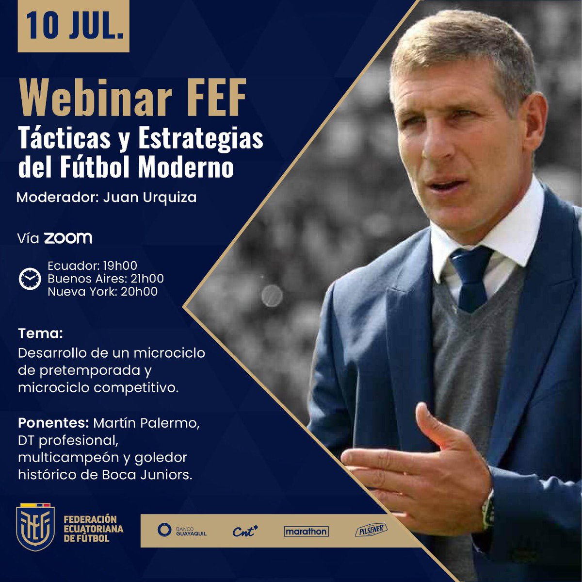 pilumeneses's tweet photo. El mítico Martín Palermo estará en las #MasterclassFEF este viernes 10 de julio ⚽️💻
👉🏻Aquí les dejo el enlace para la inscripción https://t.co/EC9i8E5Fsz https://t.co/o5maqS0Ij3