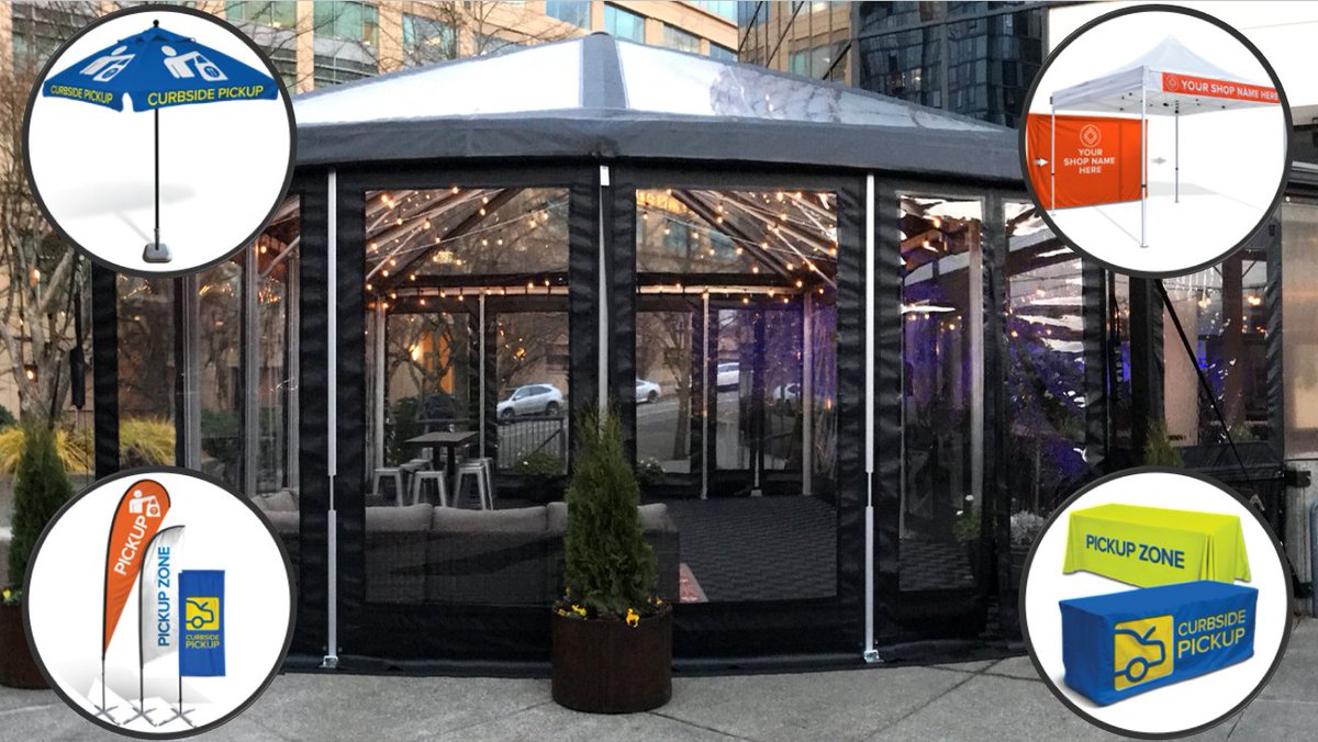 CurbsideTents's tweet photo. From table covers, signs or even your own pop-up tent, having the ability to customize your curbside station makes it easy for customers to find you!
.
.
#CurbsidePickUp #CurbsidePickUpSolutions https://t.co/tA6lu9LnNB