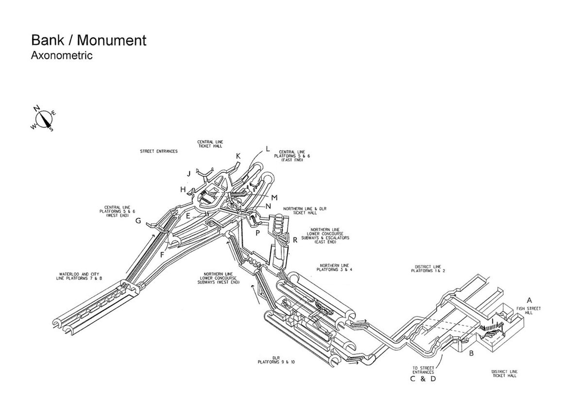 No3, Bank/Monument Tube Station. A claustrophobic, crowded, constantly diverted and redirected, collapsing, endlessly involuted and confusing labyrinth that I assume only exists as some kind of payback to all the bankers who use it for the money they make, & who...