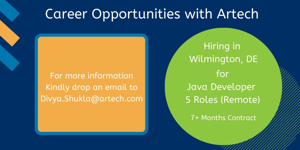 Looking for Java developer with core Java and design technique experience. This is a remote opportunity. Reach the recruiter directly via email for more details.

#jobopenings #Remotejob #remoterole #jobopportunity