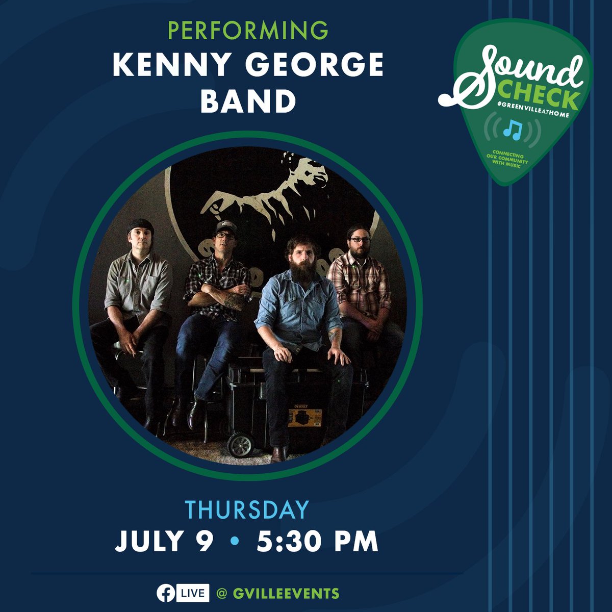 gvilleevents's tweet photo. This week in our Sound Check virtual concert series, we're focusing on Folk music. #TuneInSC to these summer sounds provided by the @kennygeorgeband and Amongst the Trees.
๐๏ธ Thursday + Friday
โฐ 5:30 PM EST
Visit our event page: https://t.co/PSYXg5lTkM https://t.co/fNA8rfrvxj