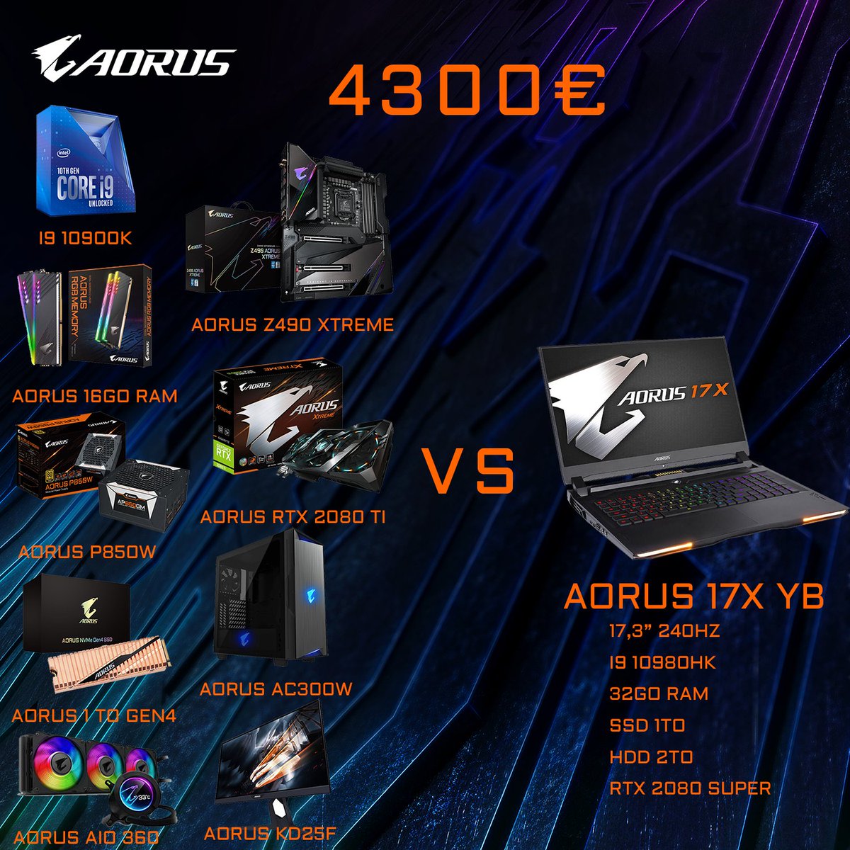 AORUS_France's tweet photo. 🧐 Que choisissez vous ?

🔁 RT pour le PC Fixe 
🧡 Fav pour le PC portable ? 

💻  👉🏻 https://t.co/fVRaNdmbjK
🖥  👉🏻 https://t.co/EY5o8ej2CR https://t.co/CgaPPvfxrG