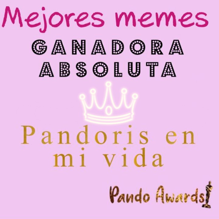 pandoawards_'s tweet photo. ~Mejores memes~
GANADORA ABSOLUTA 
"Pandoris en mi vida"
¡Felicidades! 🤍 https://t.co/MucKPF7miG
