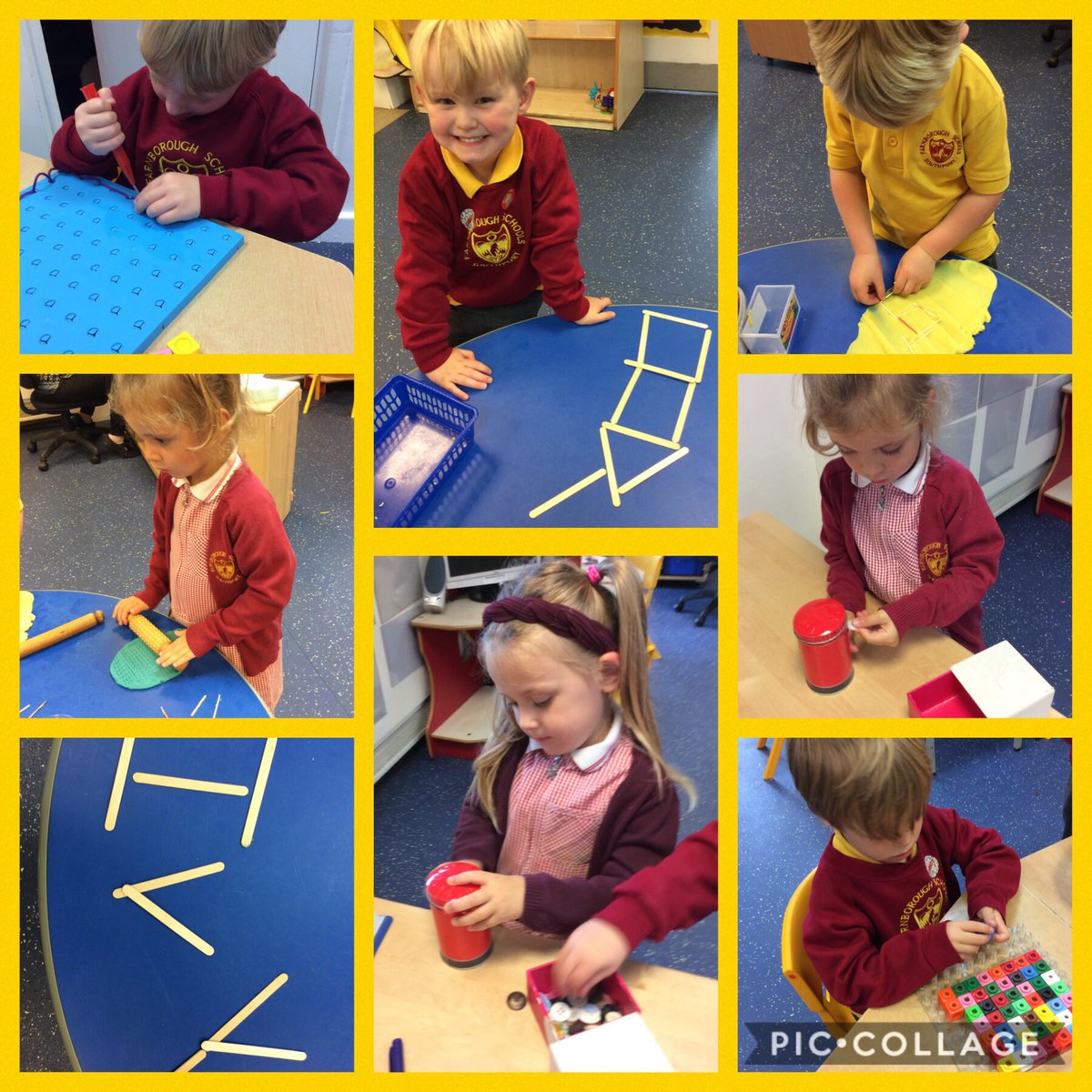FRISBumblebees's tweet photo. After dough disco, we used our busy fingers, threading, posting and making patterns and pictures! https://t.co/hLJnqwvPJj