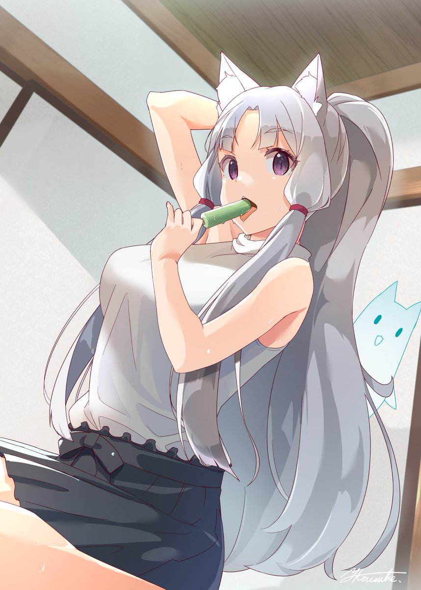棒アイスをなめるタコ姉さま Jpg 支援絵 T Co Tmsu こーすけさんたまりあ 新刊委託中のイラスト
