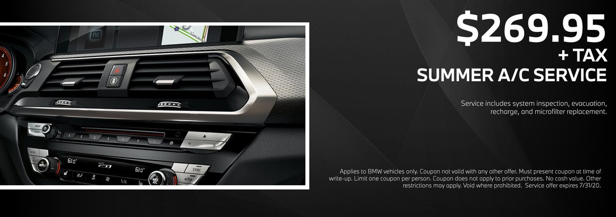 SterlingBMW's tweet photo. Make sure the A/C in your car works this summer! Present this coupon at our service center until July 31st and enjoy cool air all year long!
https://t.co/oyiEBjic2O https://t.co/9sDlG7Qik6