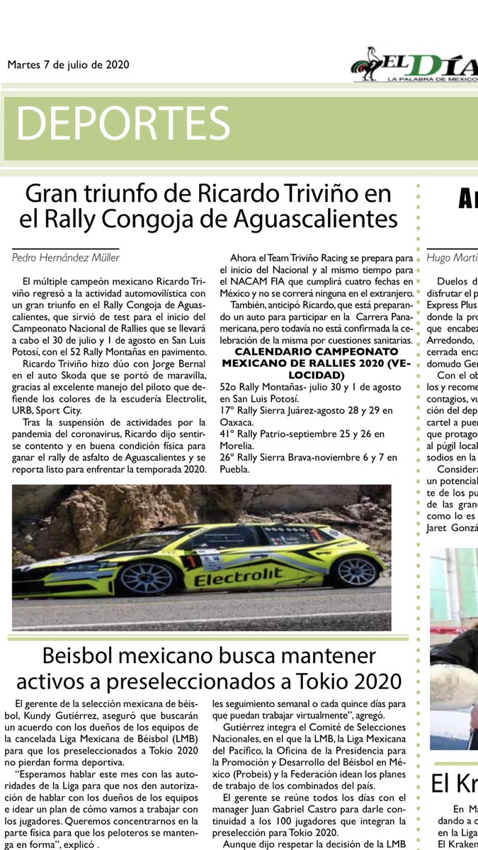 JoseAntonioTr16's tweet photo. Regreso a los Rallies Ganan Ricardo Triviño y Jorge Bernal Rally la Congoja II ,4 junio 2020 @TrivinoRicardo @Faitelson_ESPN @lopezobrador_ @TONOSANCHEZFOTO @joserra_espn https://t.co/6VNMjJrByC