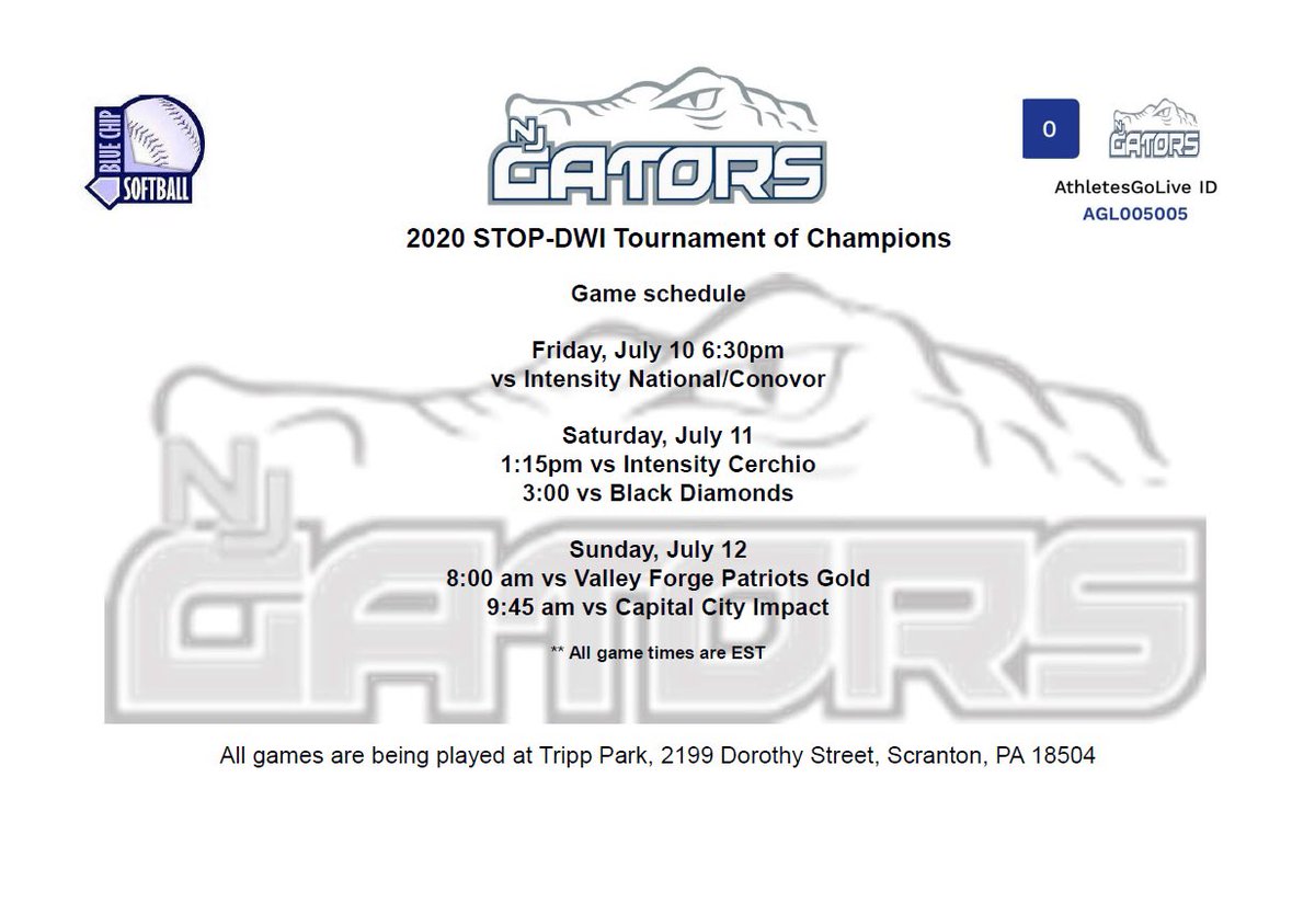 ***Schedule Alert***