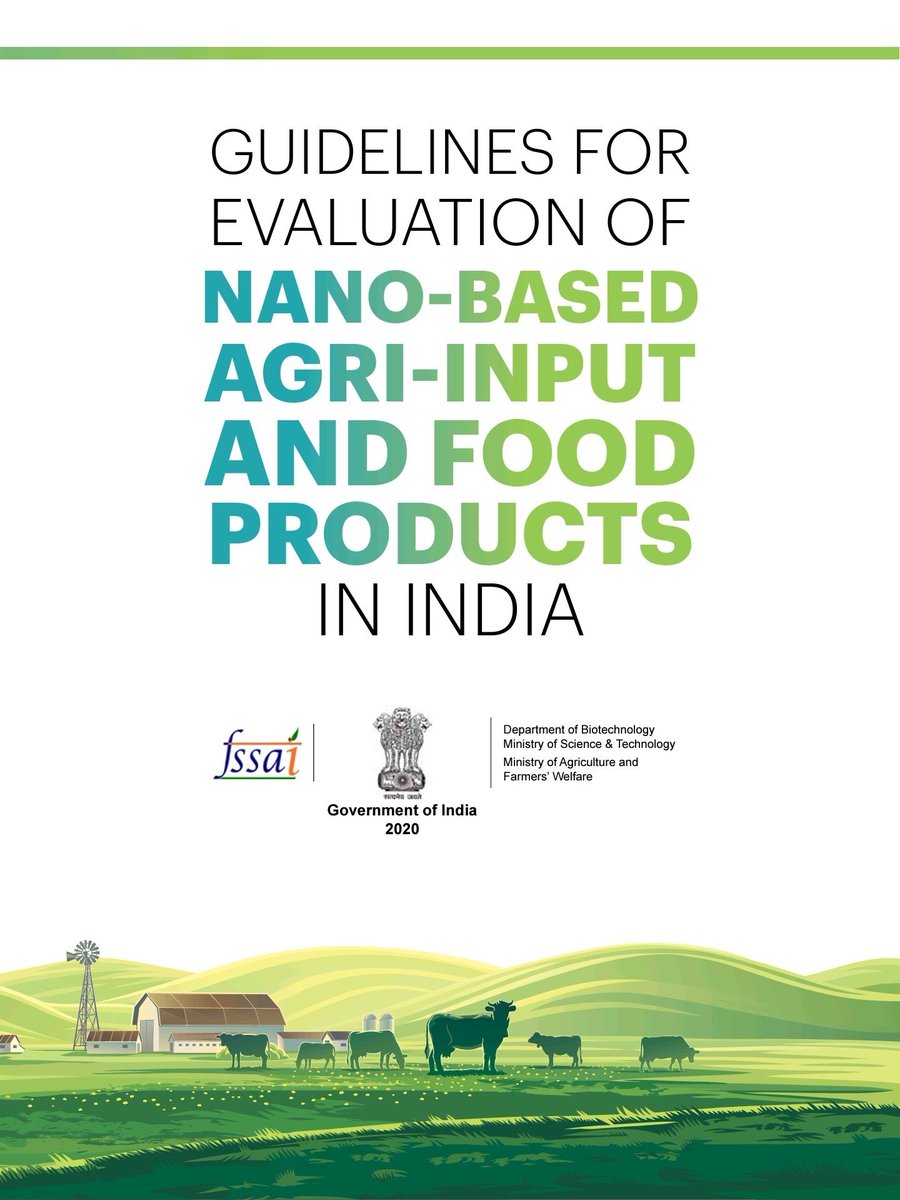 drdeepabhagat's tweet photo. Hon'ble Minister #MoHFW @drharshvardhan released the #Guidelines for #evaluation of #Nano_based #agri_input & #food #products today. Proud that @icarindia and @ICAR -NBAIR also contributed. Congratulations Dr @RenuSwarup
@shekhar_mande @anilgb https://t.co/cAMmOXu9Qd