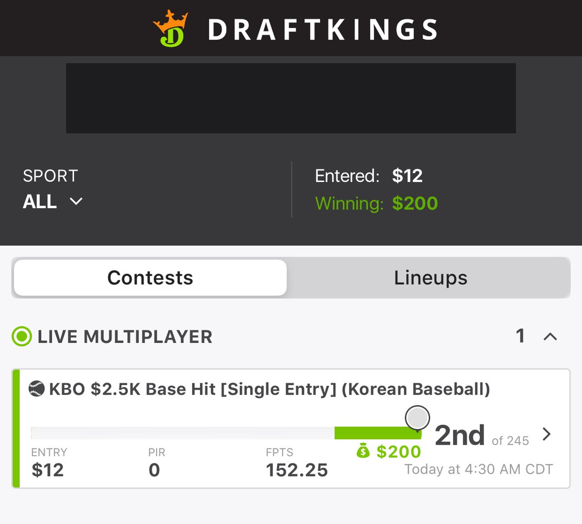 DETSportsShane's tweet photo. TOP 1% WINNER IN KBO today on #DRAFTKINGS Check out this ROI
.
Check out our website to join us and get expert lineups and advice in DFS
.
#WINNINGLINEUPS #WINS #DFS #DFSWINS #KBO #BASEBALL #FANTASYBASEBALL #DFSCOACHTALK #WINNING #MLB #NBA #NFL   #FANDUEL #WINNER https://t.co/lm2LLbUp8K