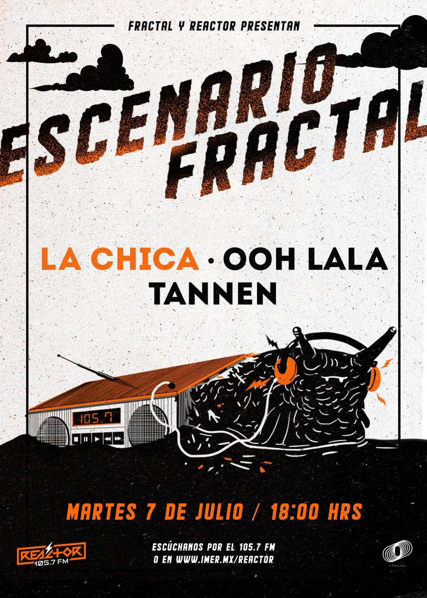 Reactor105's tweet photo. Continúan las actividades en la tercera semana de #EscenarioFractal y las sesiones que transmitiremos junto a @FractalLa

@oohlalabandmx, @Tannenofficial y #LaChica serán los encargados de musicalizar su tarde en punto de las 18:00 horas. No se lo pierdan 📻🏠 https://t.co/CA1zMNX4n0