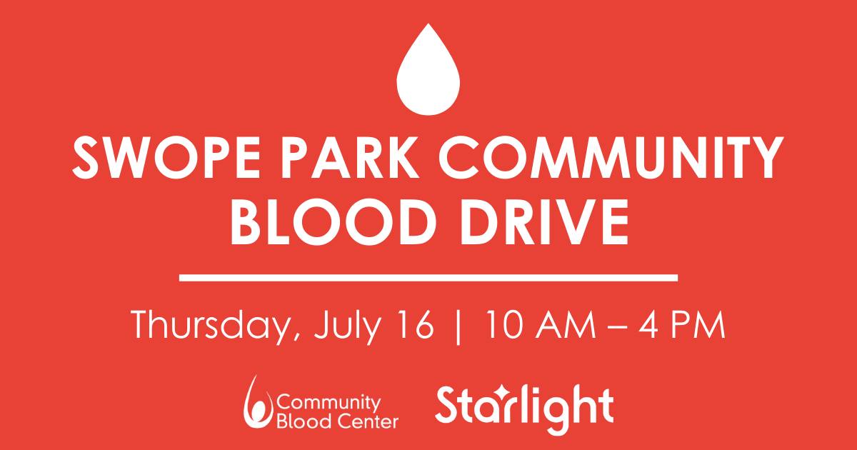 SwopeFields's tweet photo. Join us next Thursday from 10am-4pm at Starlight for the Swope Park Community Blood Drive!

Help save some lives &amp; register today »
https://t.co/UvAyLAS7X2 https://t.co/guoiYRQBSH