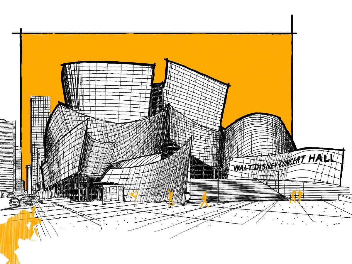 eduuardorodas's tweet photo. Sketch del Walt Disney Concert Hall de los Ángeles California @MorpholioApps #morpholio #morpholiotrace https://t.co/omEbcwc37w
