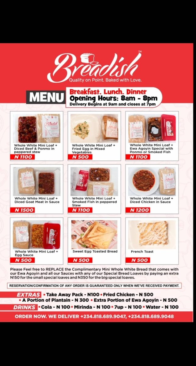 mybreadish's tweet image. What do you want for lunch? Tell us. We deliver fast 🙃 #breadish #chickenbread #breadandorishirishi #breadandewaagoyin Canada #lockdownextension #chocolatebread Adeherself #TuesdayThoughts #butterscotchbread #TachaMoney