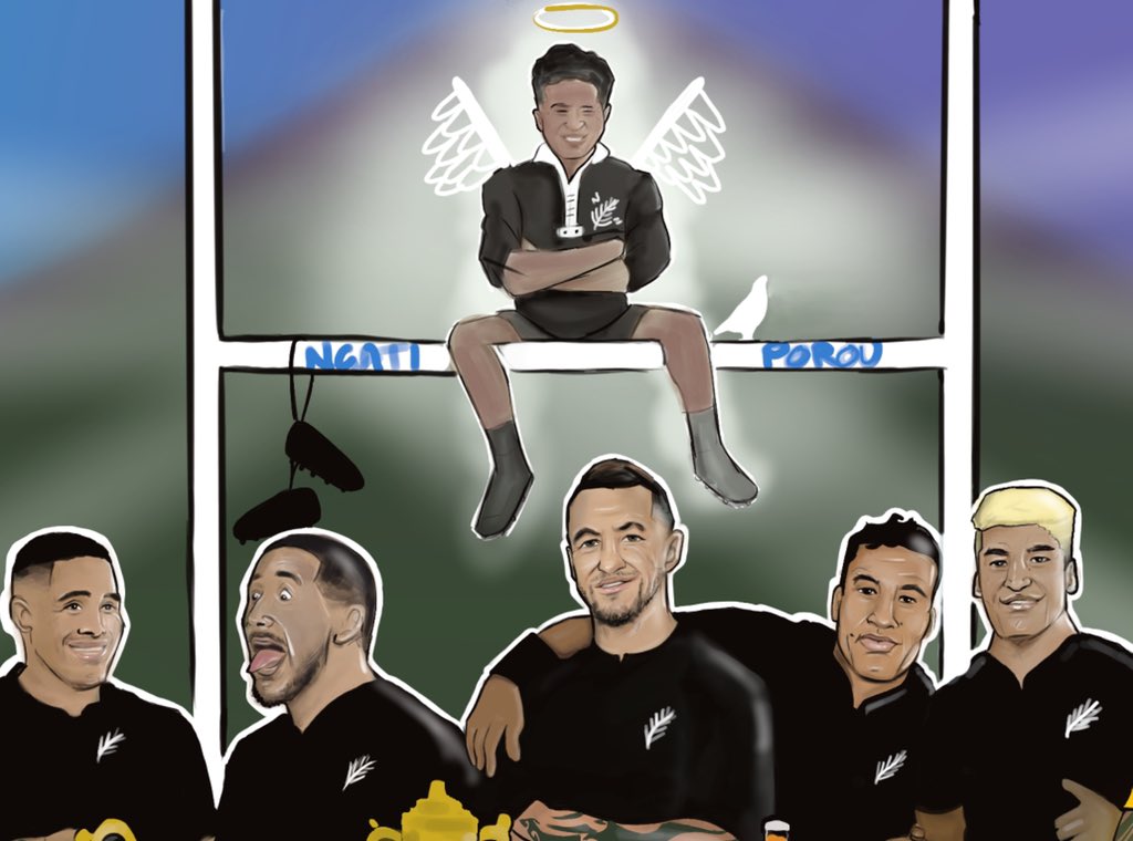 NepePere's tweet photo. 𝐓𝐇𝐄 𝐇𝐔𝐈 • 

#thelastsupa #thelastsupper #carlosspencer #theking #aaroncruden #meanmaorimean #maoriartist #allblacks #maorilegends #maorirugby #rugby #georgenepia #procreate #tinorangatira #kombucha https://t.co/bpKWpcB74m