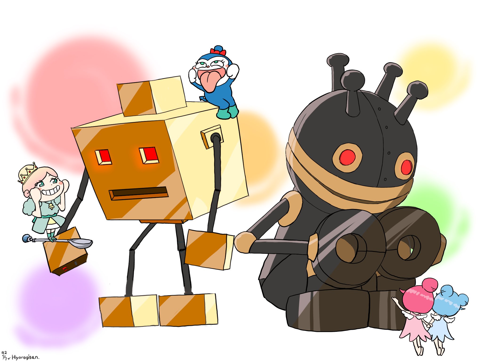 ヒョロギさん Pixiv Fanbox始めました だだんだんとバイキンアイスロボ だだんだん の凄い所は 顔が丸いから角度で表情変わる事 バイキンアイスロボはウッドラーのようにほぼ四角で あえて 固い表情 になる 上の顔はのっぺらぼう バイキンメカの