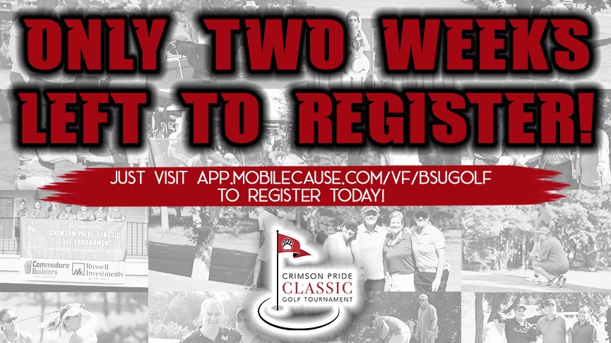 bsubears's tweet photo. ‼️You do NOT want to miss out on this event!! Registration closes on July 20th, so be sure to get your foursome in before then...link to register is in our bio‼️#CPClassic #BSUbears #BearCountry https://t.co/e8OubMxHZF