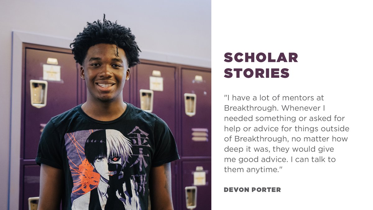 brkthru's tweet photo. Devon is part of the 2020 Greer Scholars cohort and plans to attend Illinois College. Reflecting on his years at Breakthrough, Devon shared about his mentors. #ScholarStories

Equip local scholars at the annual Trunk Party by purchasing college essentials: https://t.co/mKDRmOffev https://t.co/qVhjNuQ4y0