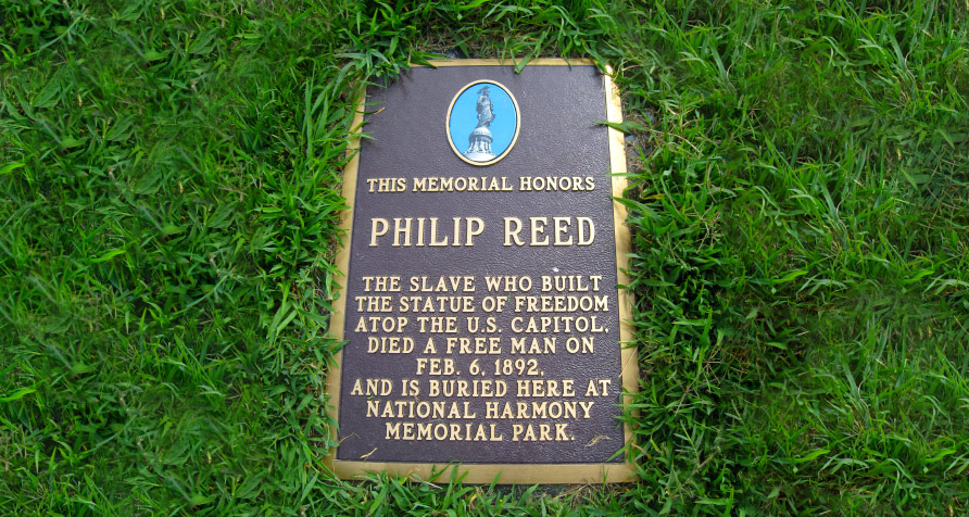 Former slave Philip Reed was a brilliant man who loved statues & celebrating American ideals through public art.Like many, he never had his photo taken–nor his portrait painted.Today the recognition of his life is a plaque you have to look down upon to read. We can do better.