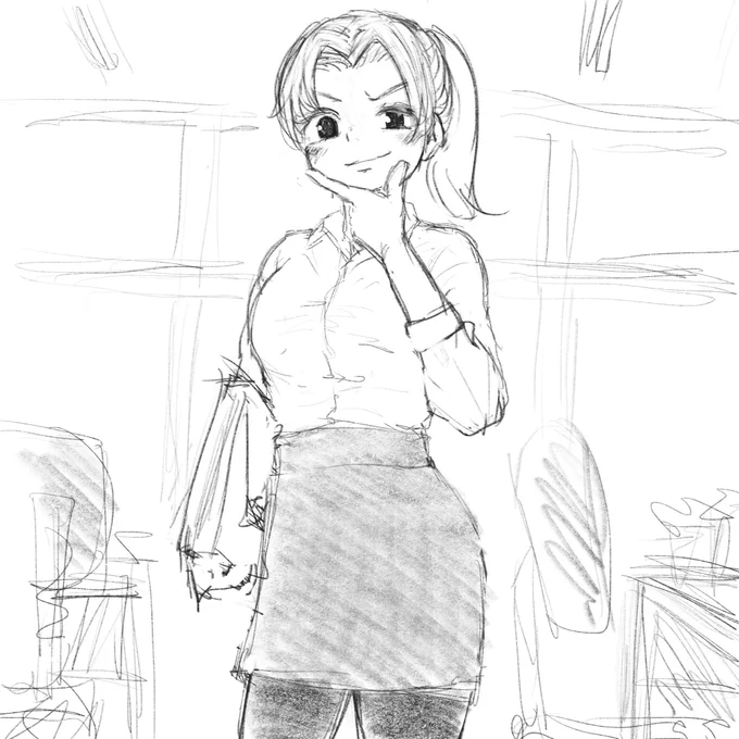 「お疲れ様。今日は何を食べ行こうかしら?」みたいな感じです笑
 #絵描きさんと繋がりたい 