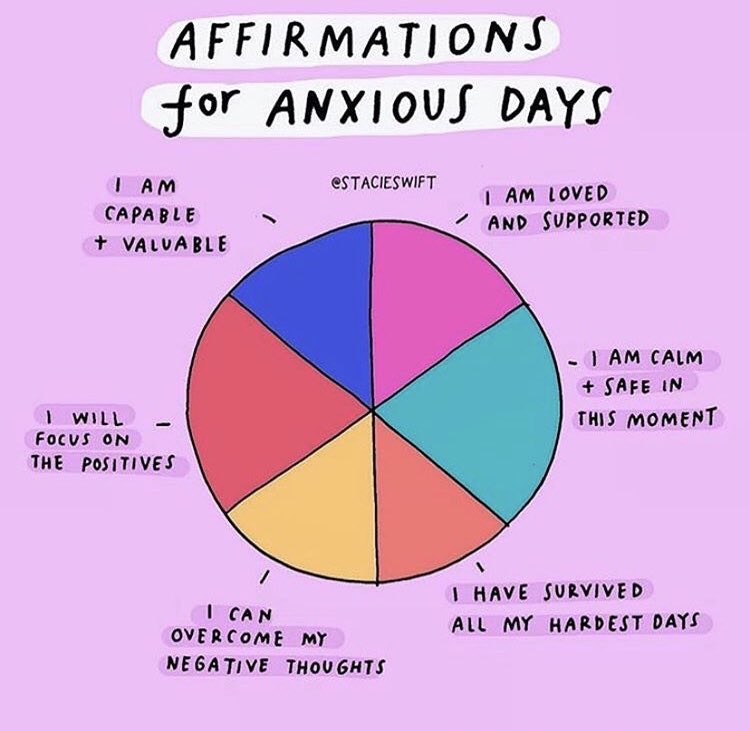 Feeling #anxious? After the year we’ve had (&amp; it’s only July), that’s absolutely normal, especially if you’re dealing with #trauma. Here are some affirmations to help you when you feel overwhelmed w/ #anxiety. #SafeAllianceCLT