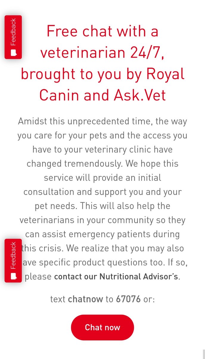 TheTwelveTails's tweet photo. ℹ @RoyalCanin is offering free chat's w a Veterinarian to help #pet parent's during #COVID19 
Visit https://t.co/l0KMBWwFJ4 for more info &amp; to chat now

#dogs #cats #pets #pethealth #free #TuesdayThoughts #gethelphere https://t.co/JZ5kDRARva