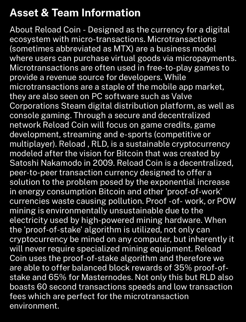 Treecimo's tweet photo. Welcome to the future of #micropayments $rld Starting with in-game purchases and ending with #massadoption ! Hereβs more information about #ReloadCoin if you didnβt know about us π
#Microcap #altcoins #masternodes #Ingamepayments #cryptocurrency @BlockIChains @SamComparone https://t.co/fJS1v1tXtX